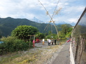 Bamboo swing on roadside