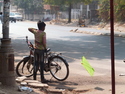 Bike with kite on the back