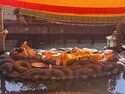 The floating Vishnu at Budhanilkantha