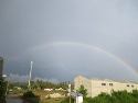 I'm sitting in the common area of my hostel when this local guy comes in and says: "Look outside, rainbow". So I go out to look with him and he says: "Double rainbow". Then "All the way across the sky". I'm not sure whether or not he's seen the video, but I got a good laugh out of it either way.

See the power lines? No, no you don't, because I removed them. Thank you Linux/GIMP/Resynthesizer! http://c414769.r69.cf1.rackcdn.com/double-rainbow-all-the-way-across-the-sky-clean.JPG http://c414769.r69.cf1.rackcdn.com/double-rainbow-all-the-way-across-the-sky.JPG