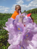 Flower and monk