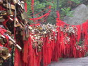 Golden locks along the path at huashan