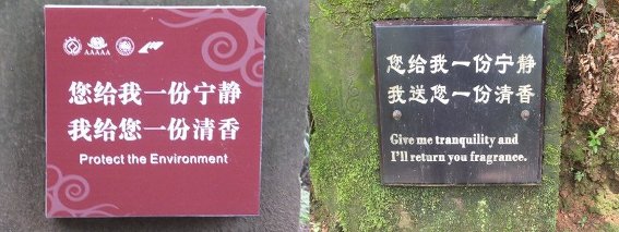 Typical Chinese nature signs/translations