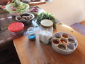 Ingredients for cooking class