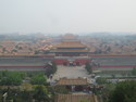 Looking down at the forbidden city from the temple at the top of Jingshan Park