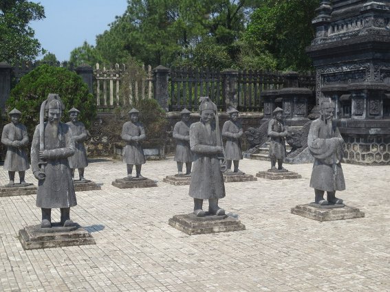 Mandarins at Lang Khai Dinh's tomb