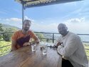 Me and Aabhash at lunch with a view