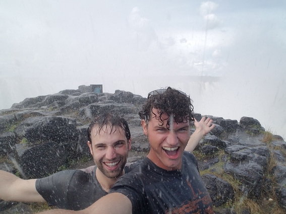Me and Nich (who inspired my travels) tripping on acid at Danger Point, Victoria Falls, March 2017