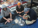 Me and some others peeling garlic