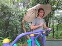 Me exercising in the rain