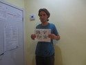 Me holding sign to help earthquake victims  i think