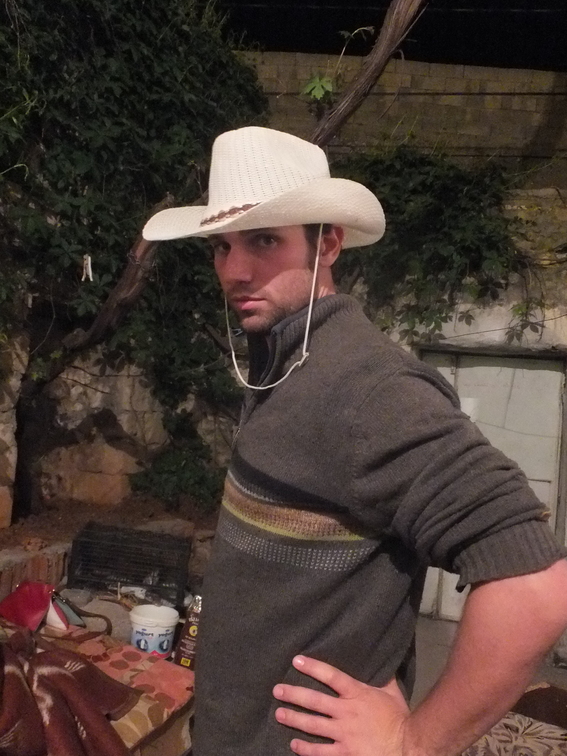 Sassy cowboy hat pose