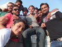 Me on a roof with the wild guys