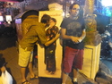 Miguel dressed up as and me kissing likeness of raminton