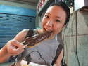 Mika eating a penis waffles