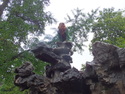 Moriah on rocks
