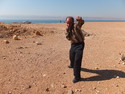 Old man in fighting position