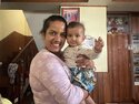 Pabitra with the baby on our arrival day