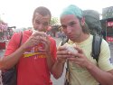 Rob and me eating some rou jia mo