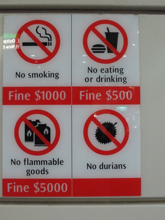 I don't want to know what the punishment for bringing durian on a Singapore subway is...