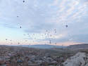 Sky full of hot air balloons