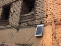 Solar pannel on mud and brick building