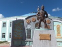 Statue in front of murun wrestling staduim