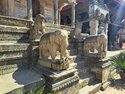 Stone elephants on the temple steps in Bhaktapur