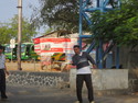 Sumbawa cop throwing a frisbee