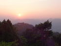 Sunset over mount misen