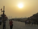 Sunset over xian city wall