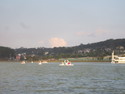 Swan boats on lake in da lat