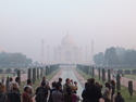 Taj mahal as seen through smog