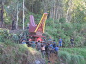 Tana toraja funeral procession into mountains