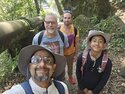 The four of us by the Sundarijal pipeline at the start of the hike