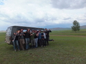 The whole gang with the van