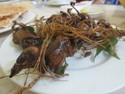 Tiny whole fried birds