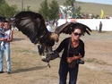 Trained large bird of pre