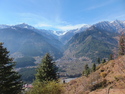 View of manali from opposite mountain