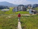 Walking through the rice paddies toward Changu Narayan