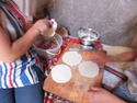 Women preparing khuushuur